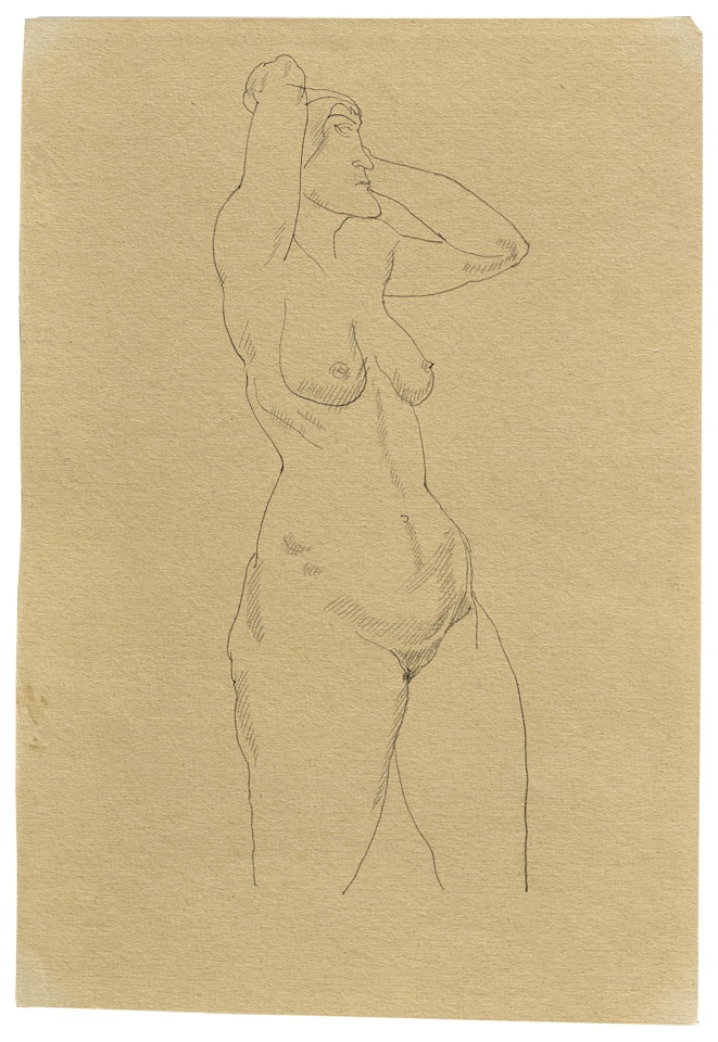 Nu debout, bras levés by George Grosz