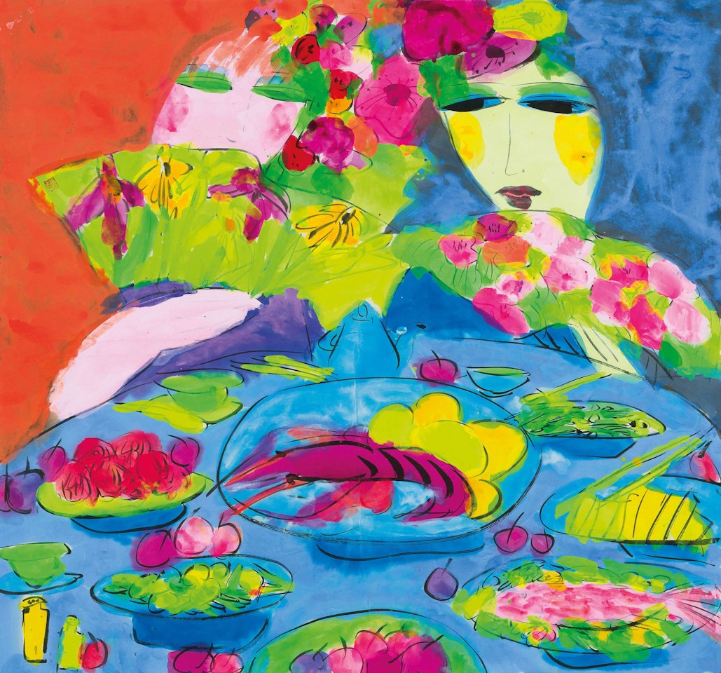 Lobster Dinner by Walasse Ting