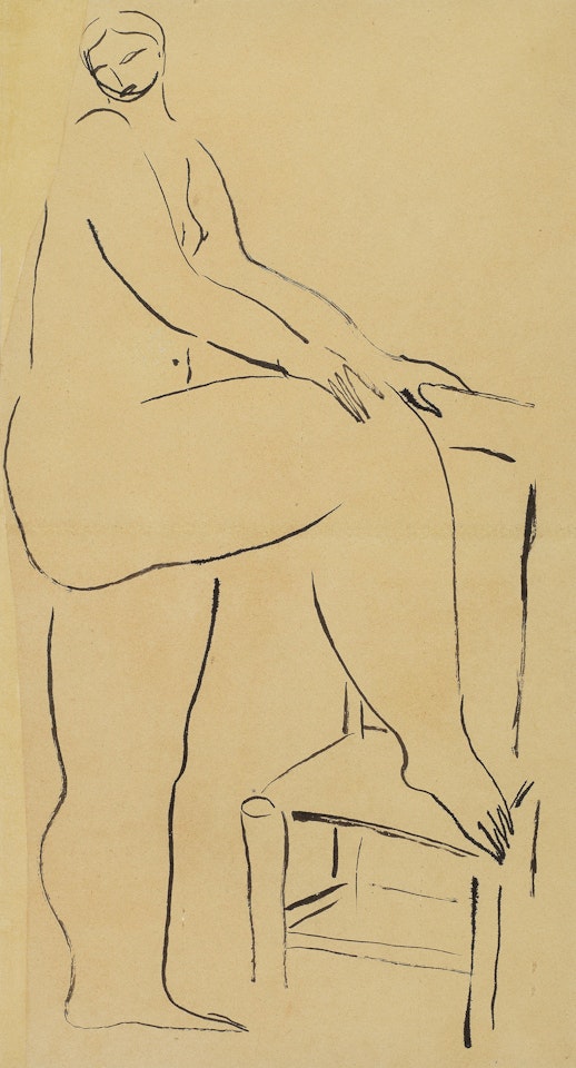 Standing Nude with One Foot on a Chair by Sanyu