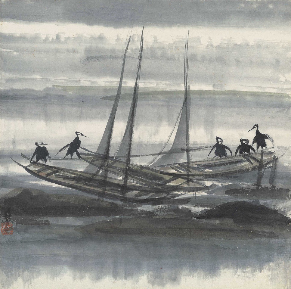 Cormorants by Lin Fengmian