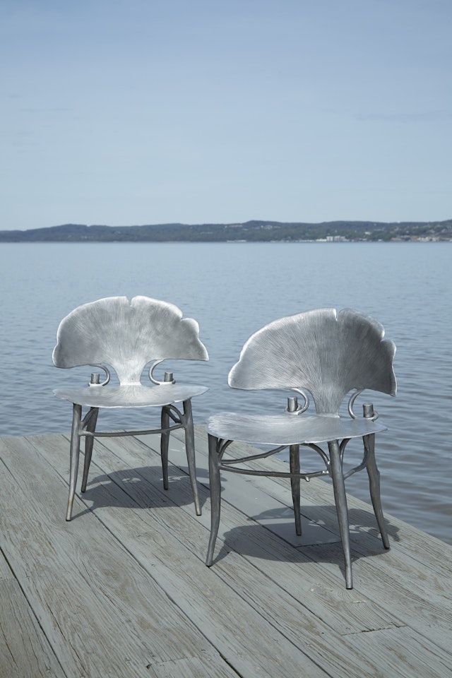 PAIR OF 'GINKGO' CHAIRS by Claude Lalanne