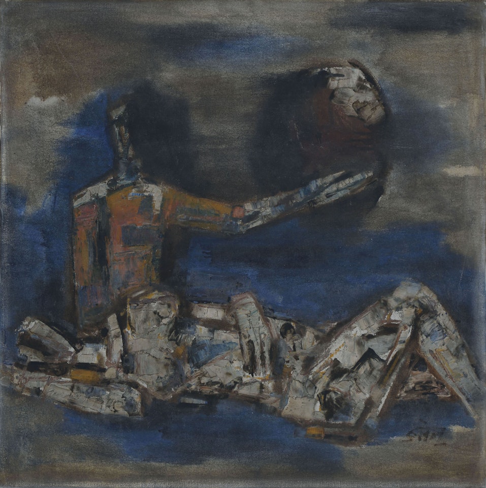 Untitled (Couple under the Moon) by M.F. Husain
