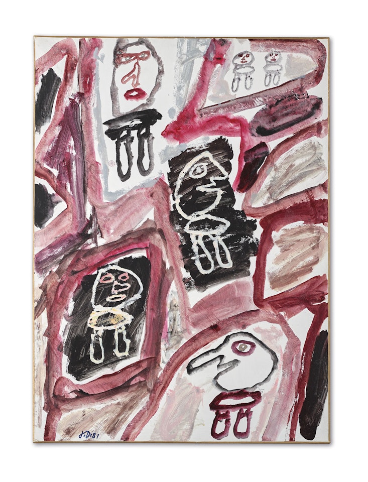 Site avec six personnages by Jean Dubuffet