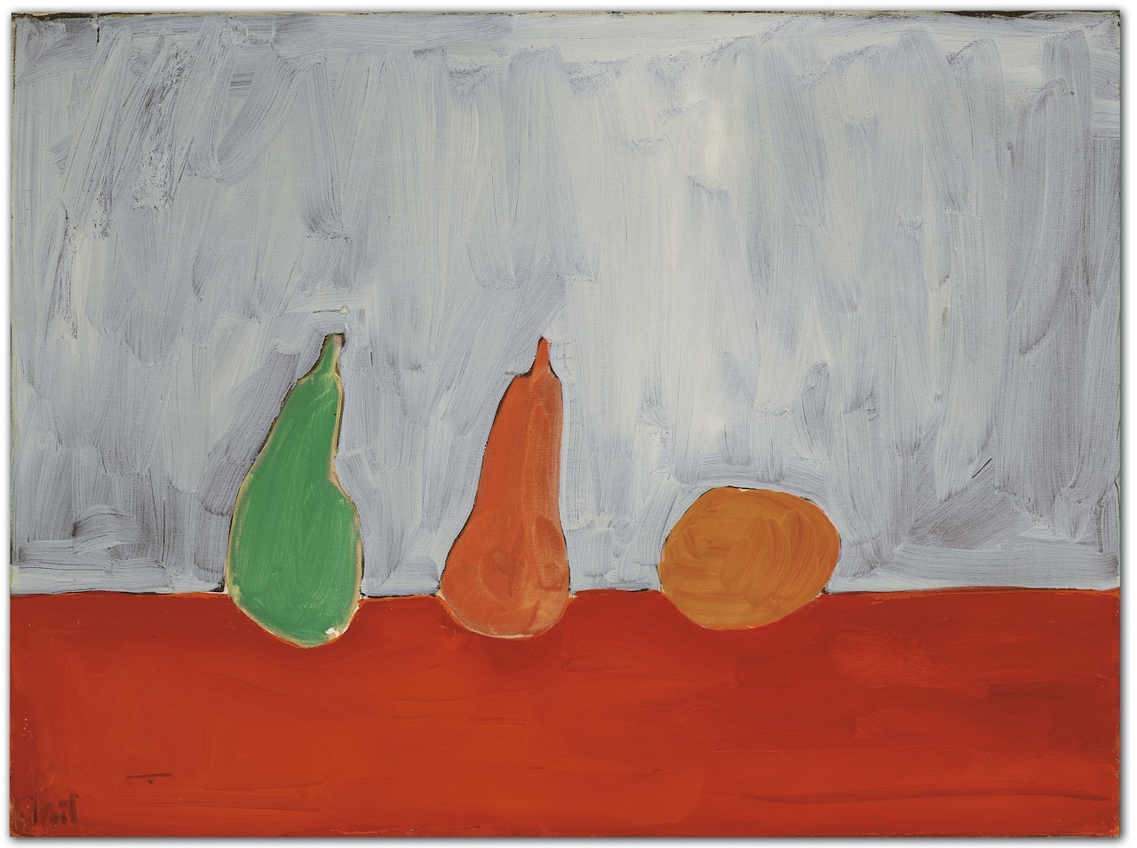 Fruits (Nature morte, poires, fond gris) by Nicolas de Staël
