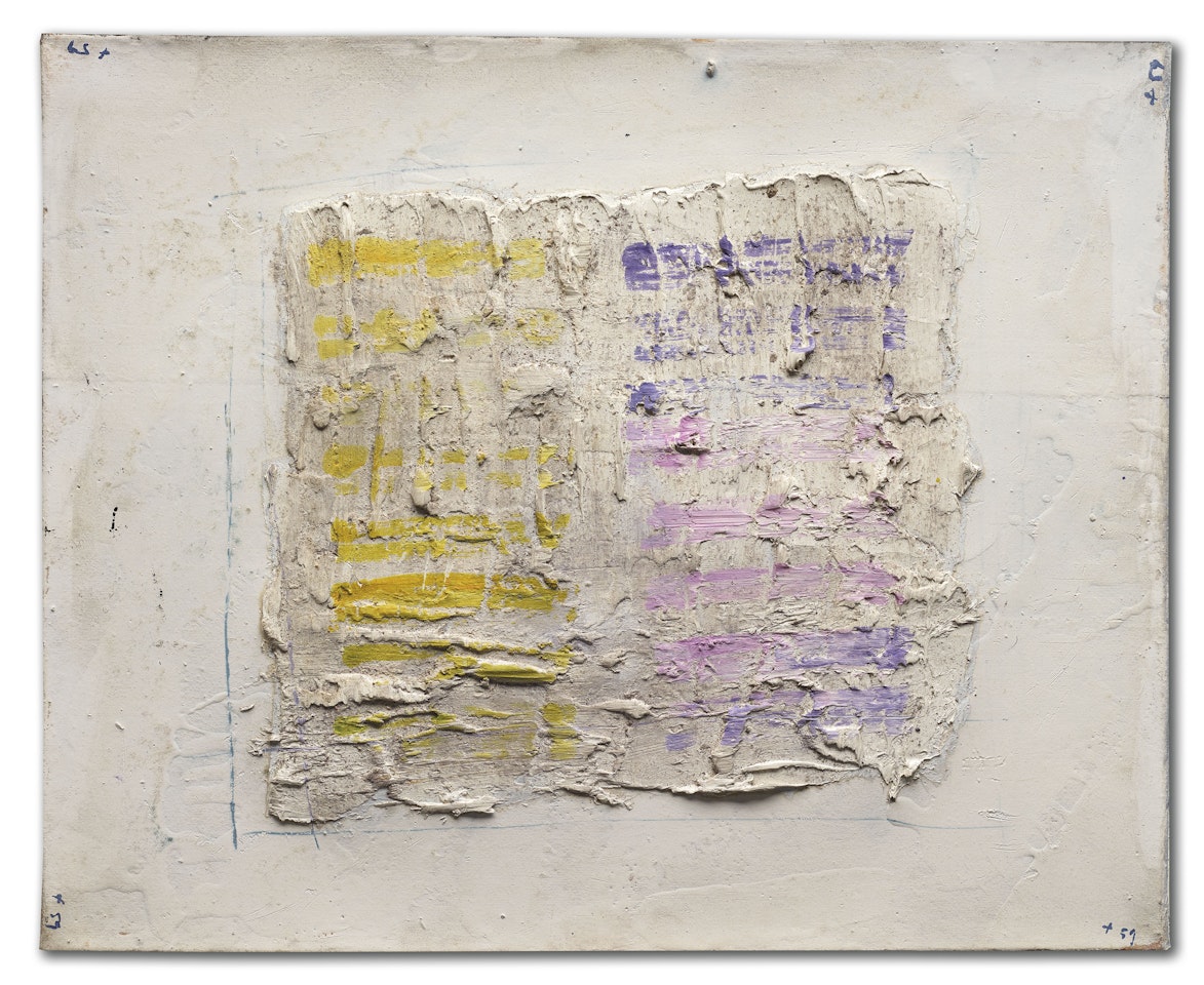 Stries de couleurs, tableau à 4 côtés by Jean Fautrier