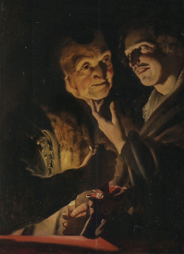 La Vieille femme et le courtisan by Flemish School