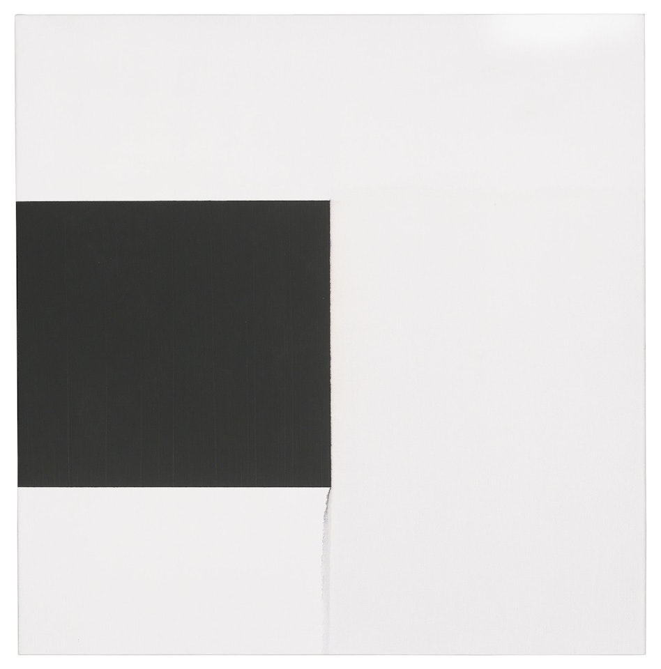 Exposed Painting Paynes Grey/Yellow Oxide by Callum Innes