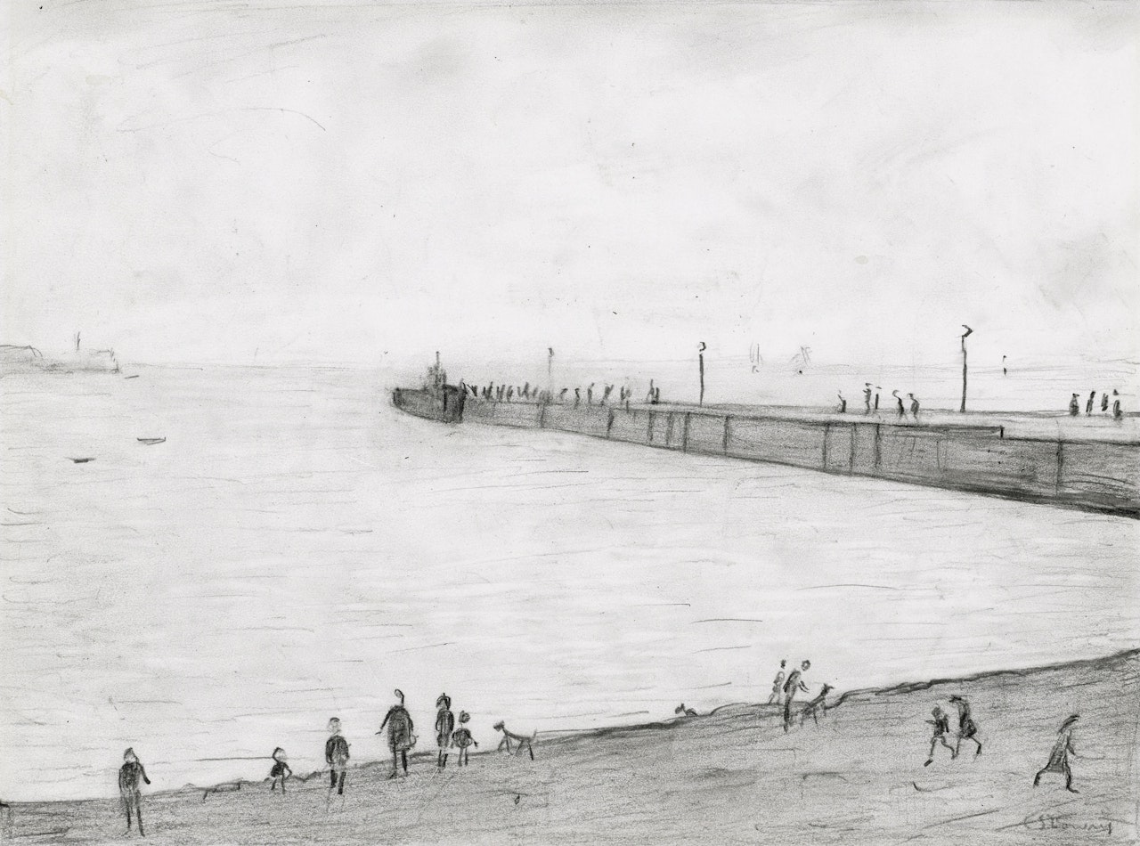 The Ferry Slip at Knott End on Sea by Laurence Stephen Lowry