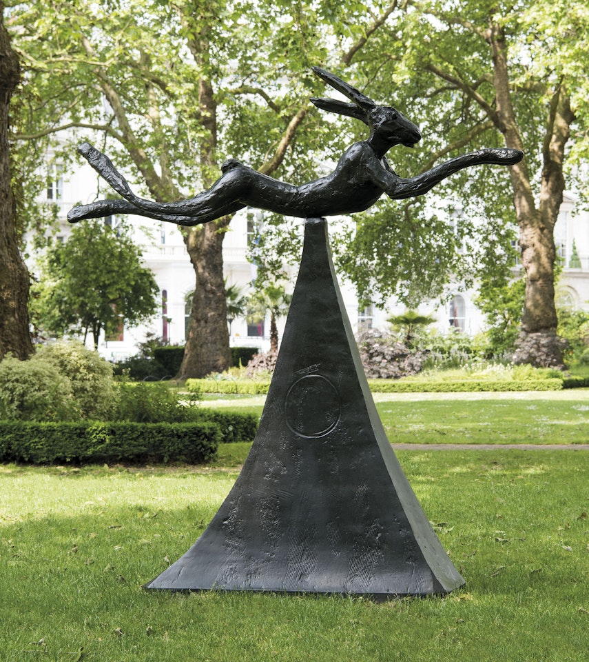 Hare on Pyramid by Barry Flanagan