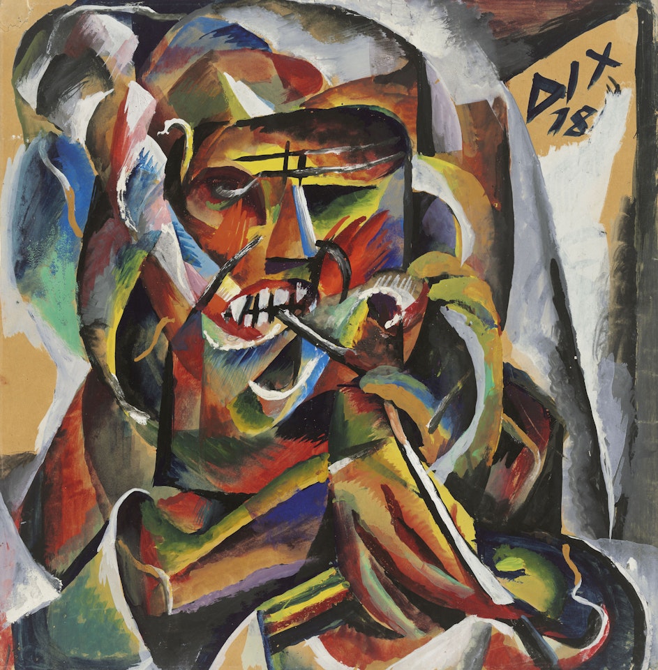 Soldat mit Tabakspfeife by Otto Dix