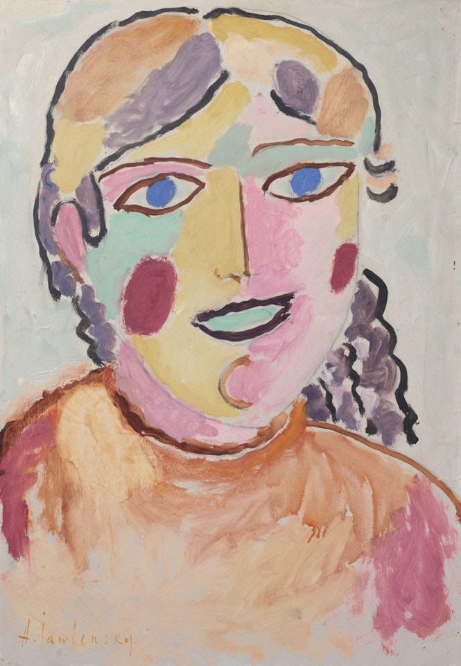 Mädchen mit blauen Augen und dunklem Mund by Alexej von Jawlensky