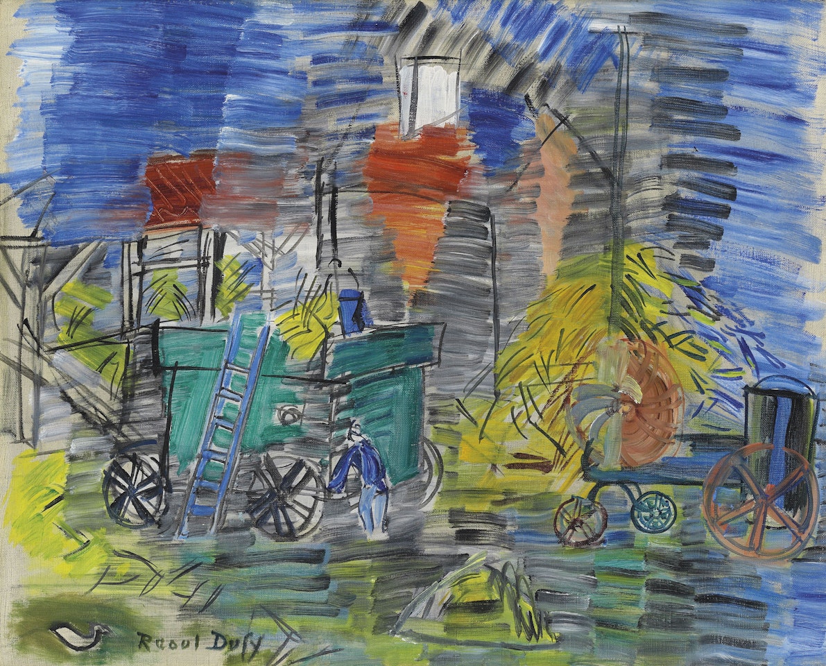 Le dépiquage bleu by Raoul Dufy