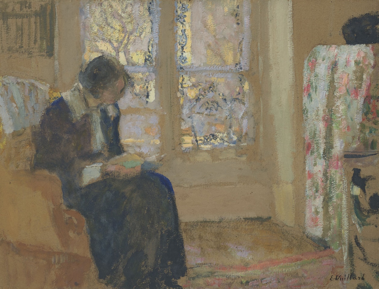 Jeune femme lisant, Lucie Belin chez elle by Édouard Vuillard