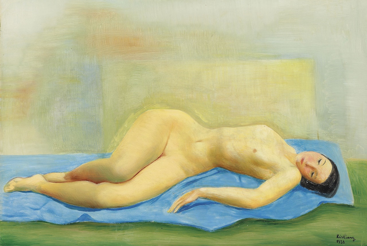 Jeune femme nue étendue by Moïse Kisling