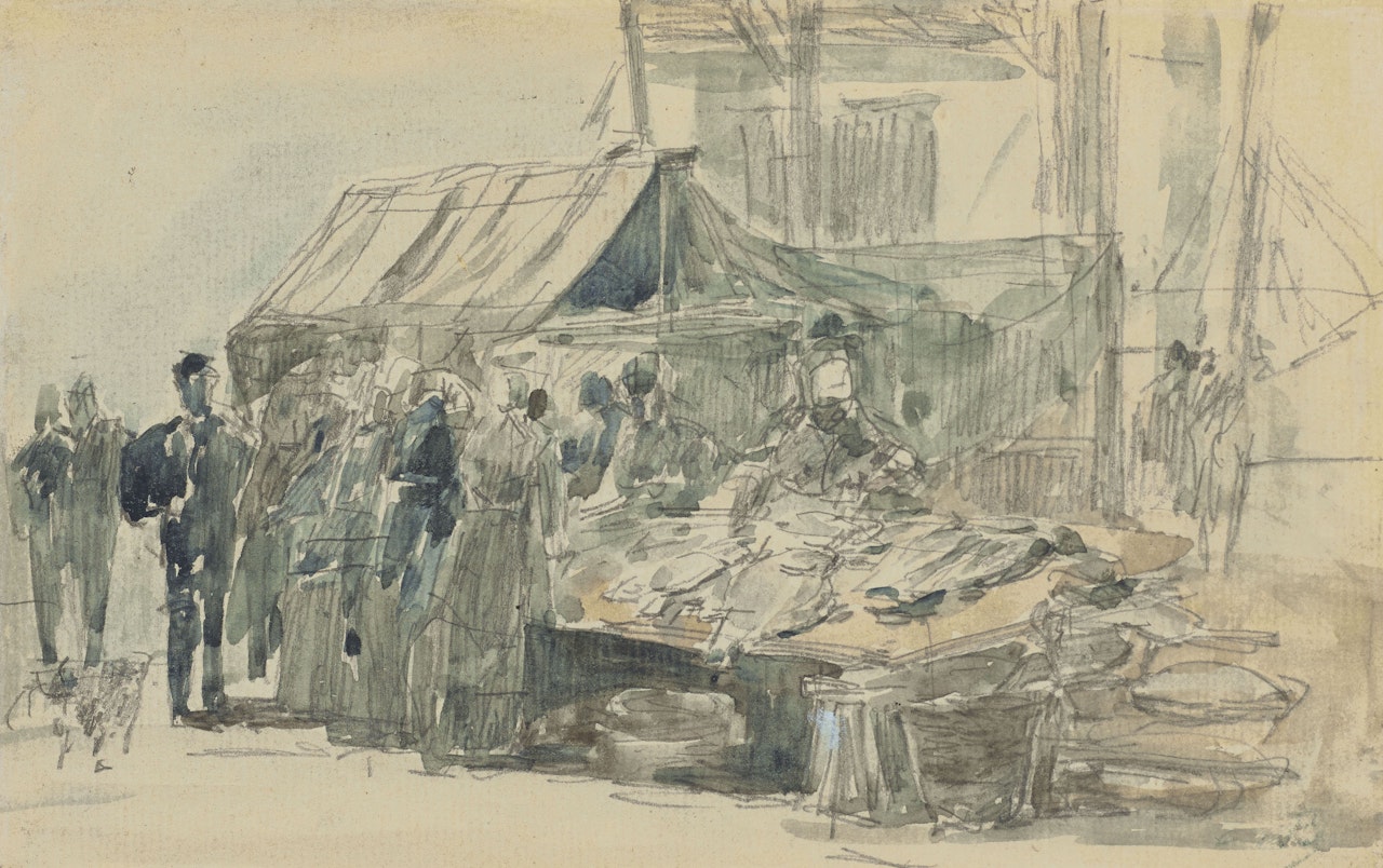 Le Marché aux poissons by Eugène Boudin