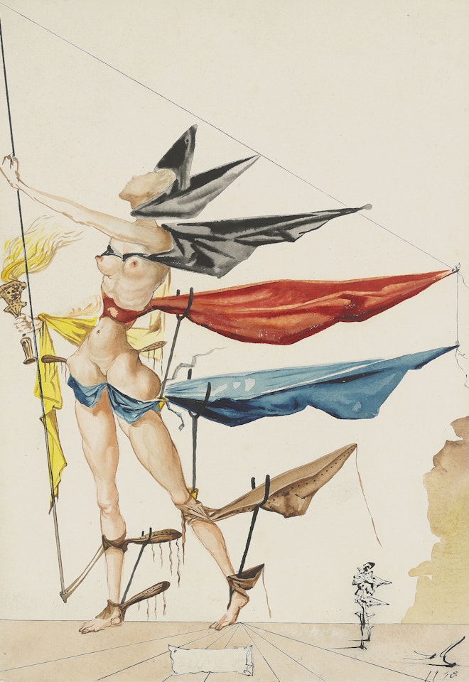 Projet de costume de Hymen pour la pièce de théâtre 'As you like it' de William Shakespeare by Salvador Dali