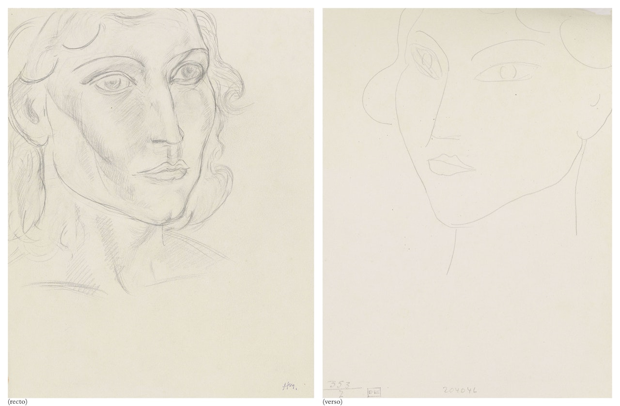 Tête (recto; verso) by Henri Matisse