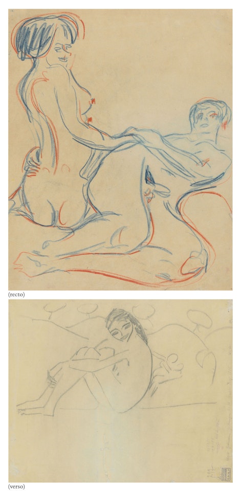 Nacktes Paar (recto); Junges Mädchen (verso) by Ernst Ludwig Kirchner
