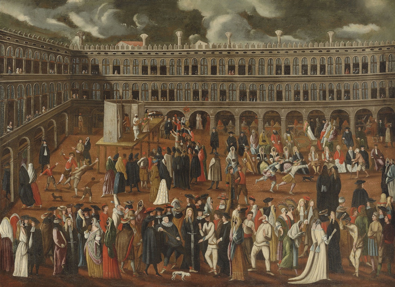 Carnival in Piazza San Marco, Venice by Venetian School