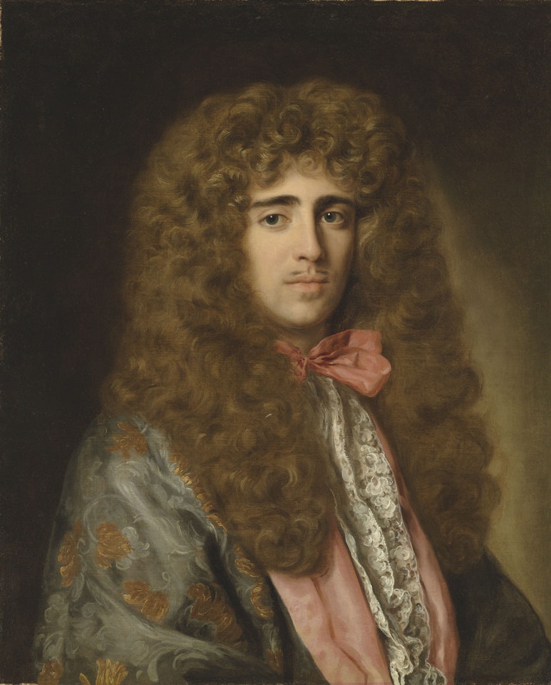 Portrait of John Crewe (d. 1752), of Crewe Hall, Cheshire, half-length, in an organza cloak and lace cravat by Jacob Ferdinand Voet