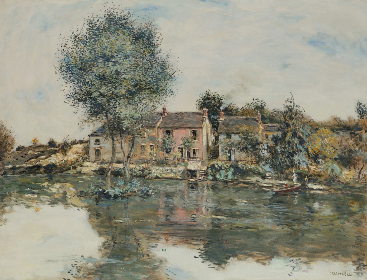 La maison rose, bord de L’Oise by Jean Francois Raffaelli