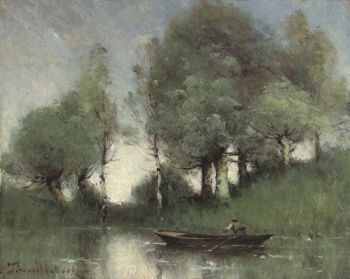 Le passeur sur l'étang by Paul Désiré Trouillebert