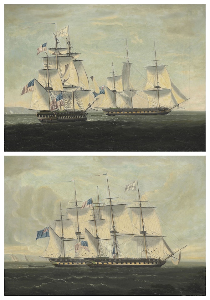 The U.S.S. Chesapeake approaching H.M.S Shannon; and The opening salvoes of the action between H.M.S. Shannon and the U.S.S. Chesapeake, 1 June 1813 by English School
