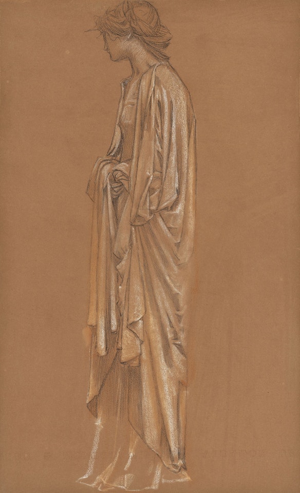 Study of a draped female figure for 'The Sleep of Arthur in Avalon' by Edward Coley Burne-Jones