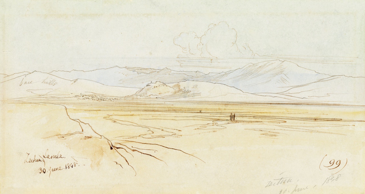 Zeitum (Lamia), Greece by Edward Lear