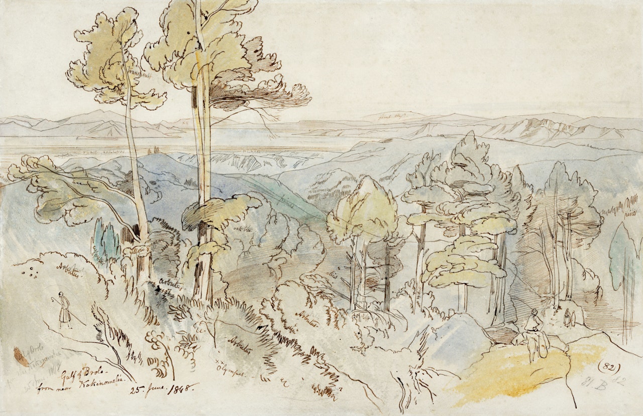 The Gulf of Brolo from near Kokkinomilia by Edward Lear