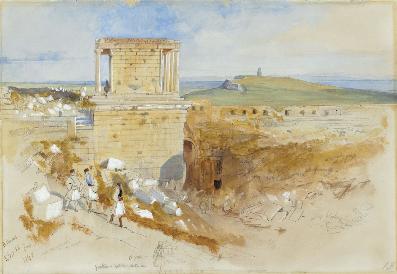 The Temple of Nike Apteros, Athens by Edward Lear