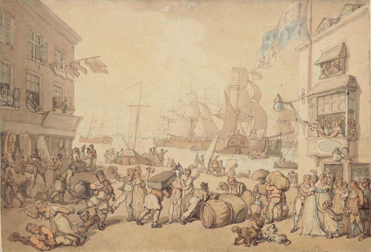 Portsmouth Point by Thomas Rowlandson
