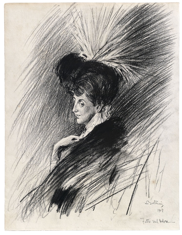 Portrait of Nicoletta Giustiniani Bandini, Duchess Grazioli by Giovanni Boldini