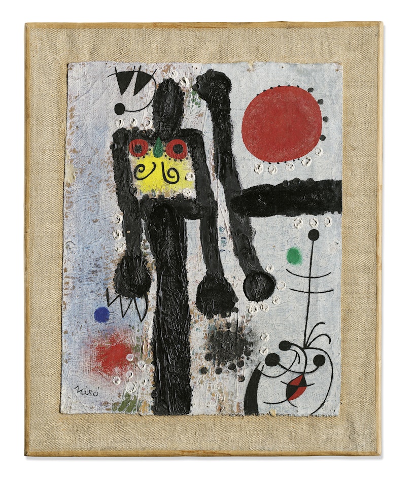 Le soleil se retourne vers la fillette pour fêter son allégresse (The sun turns towards the girl to celebrate her joy) by Joan Miró