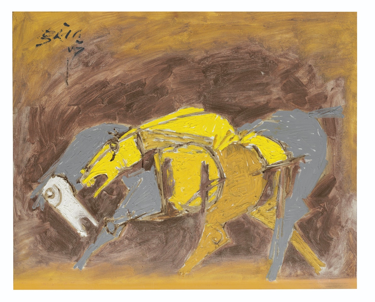 Untitled (Horses) by M.F. Husain