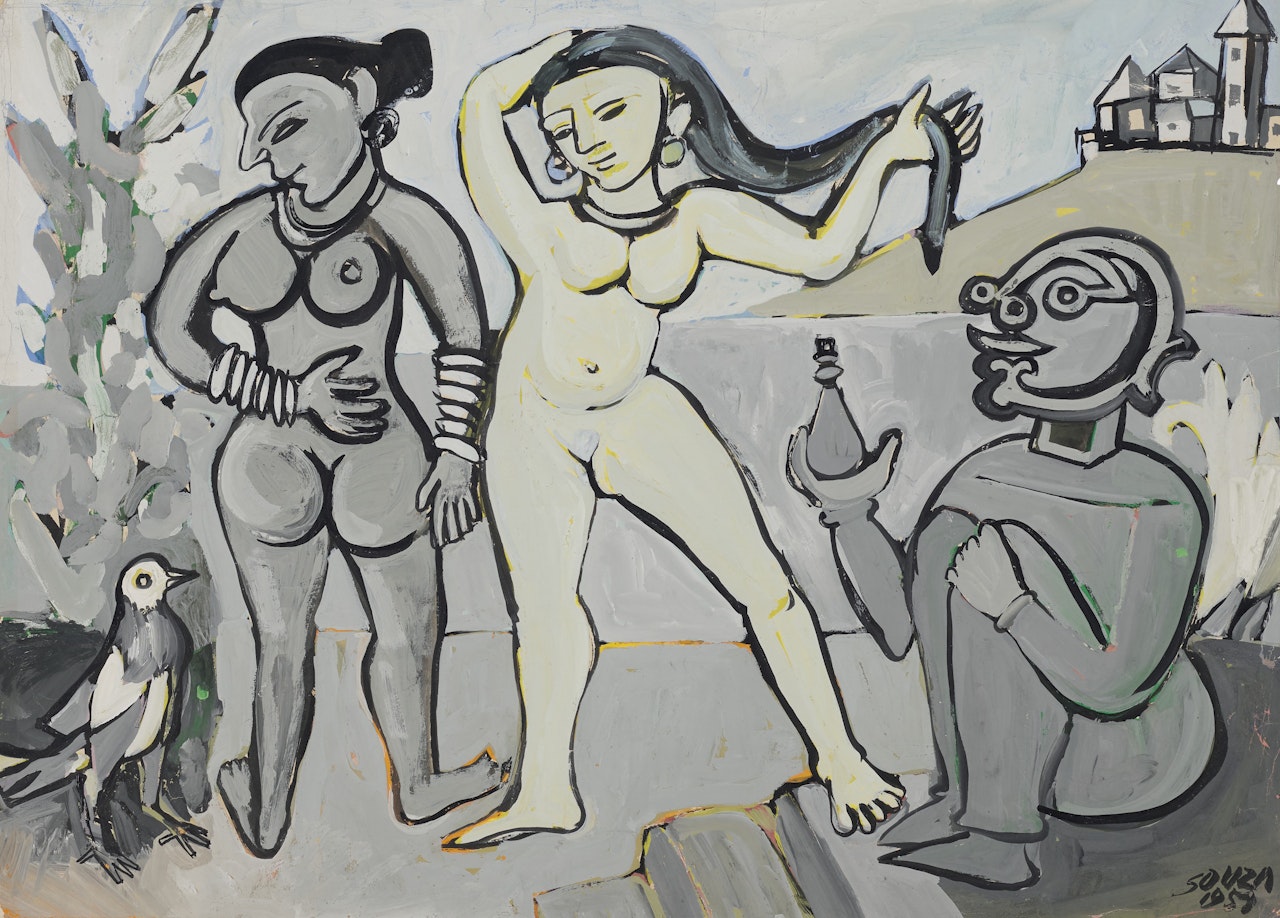 Untitled (Lady with Attendants) by Francis Newton Souza