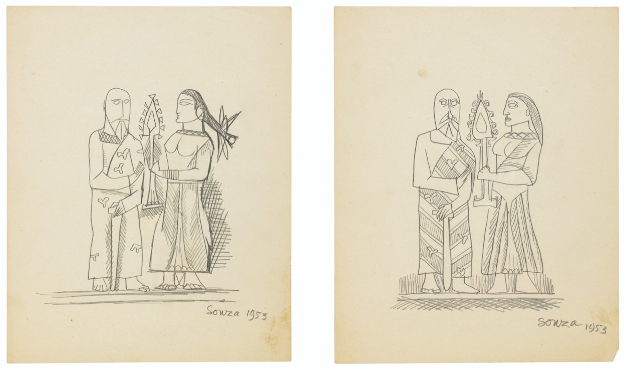 Untitled (Man and Woman) by Francis Newton Souza
