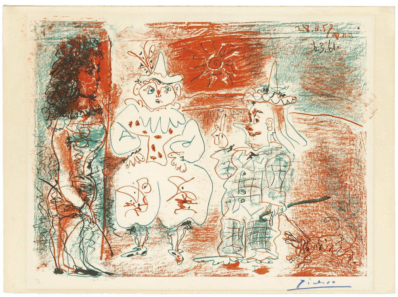 L'Ecuyère et les clowns by Pablo Picasso