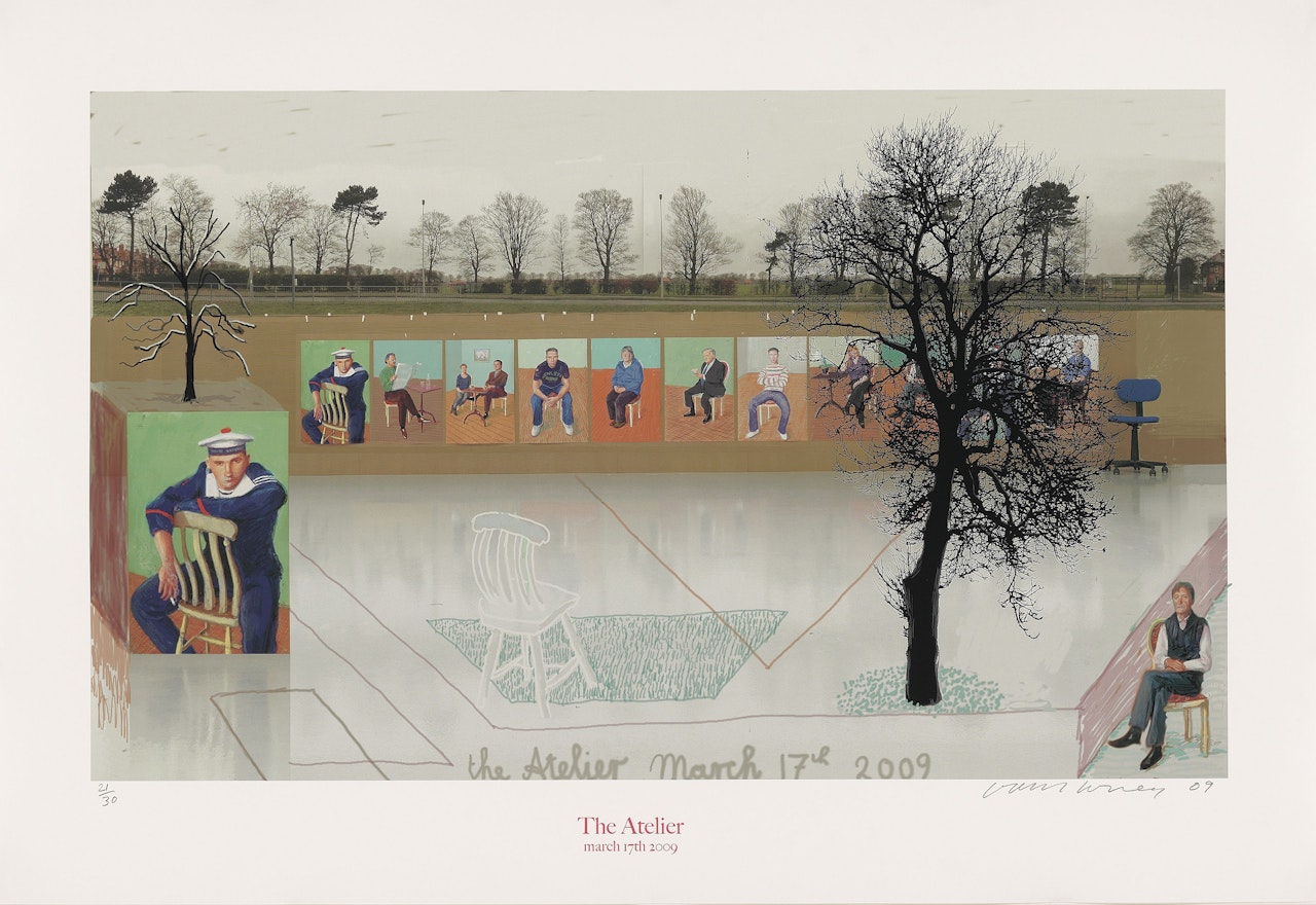 The Atelier, March 17th 2009 by David Hockney
