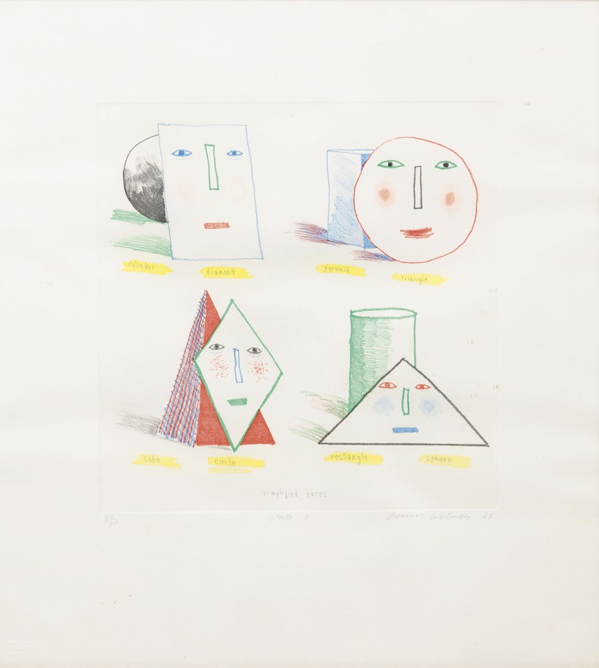 Simplified Faces State I by David Hockney