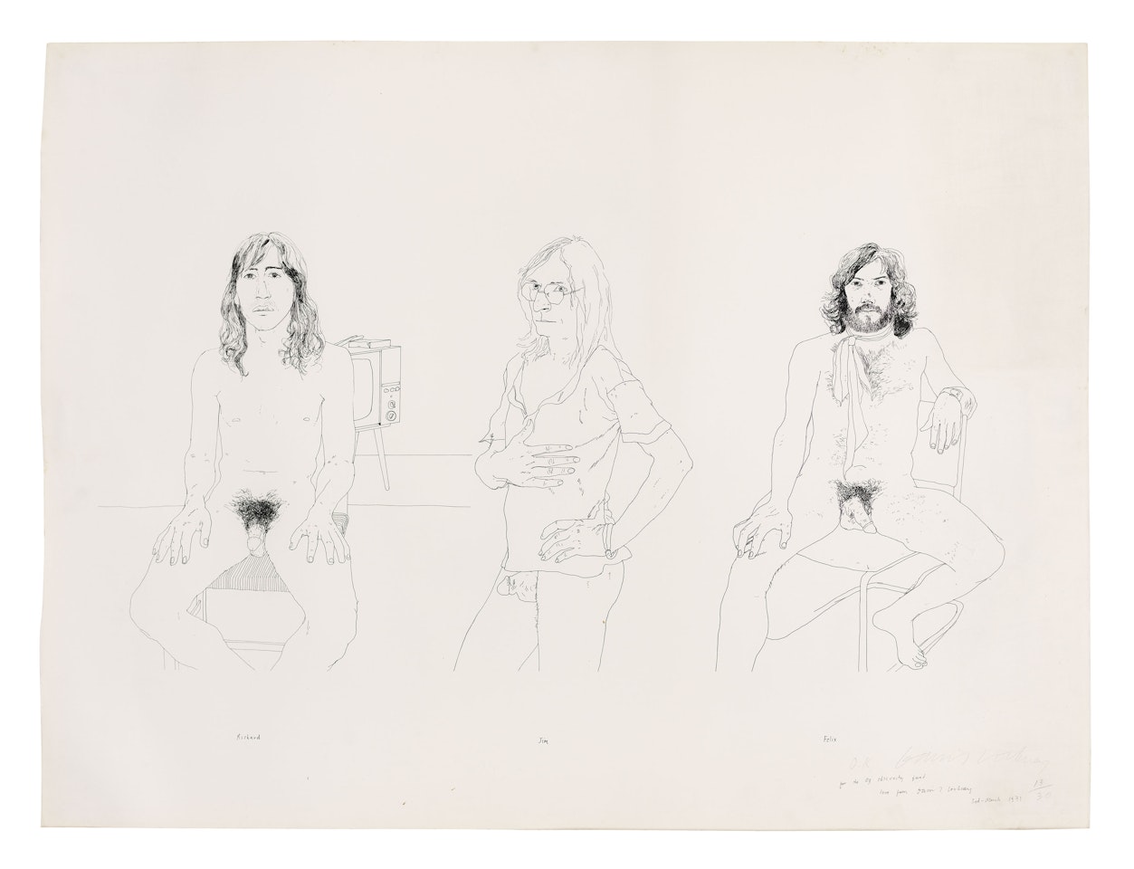For the OZ Obscenity Fund by David Hockney