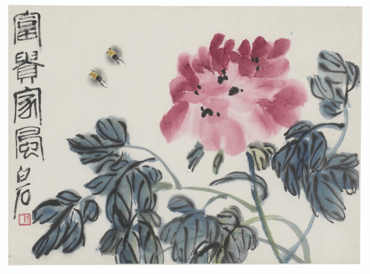 Peony and Bees by Qi Baishi