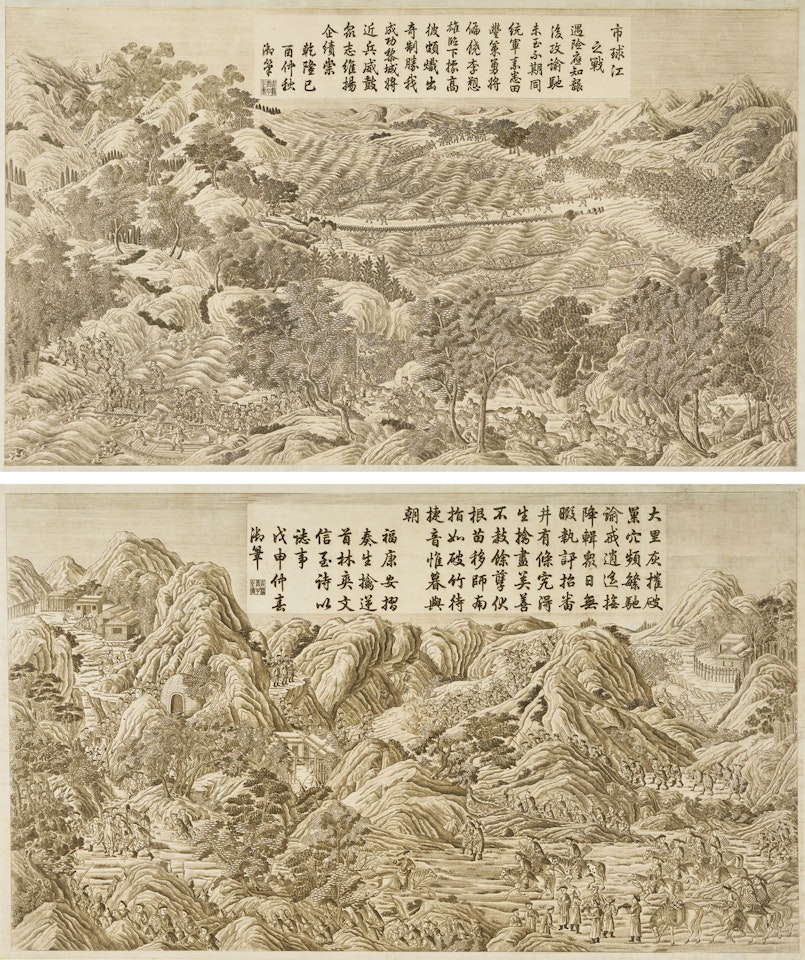 A SET OF SIX ETCHED COPPER-PLATE BATTLE PRINTS by Anonymous