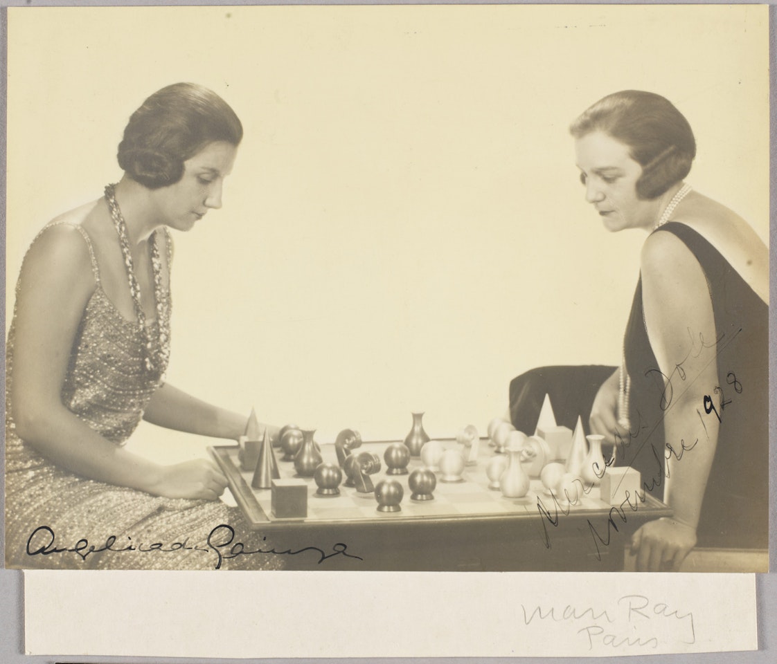 Two Women Playing Chess in Man Ray's Studio by Man Ray