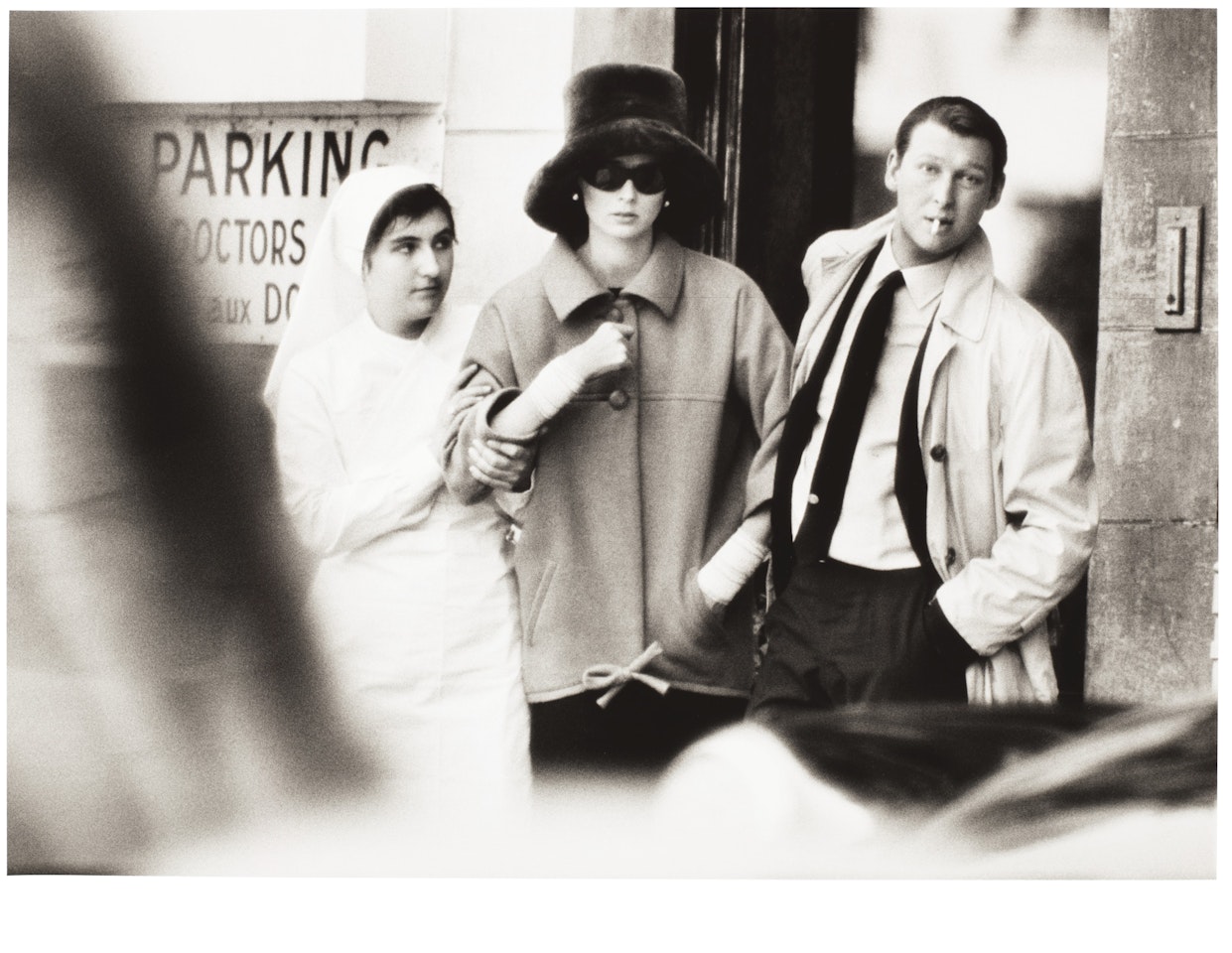 Suzy Parker and Mike Nichols, Coat by Saint Laurent, The American Hospital, Paris by Richard Avedon