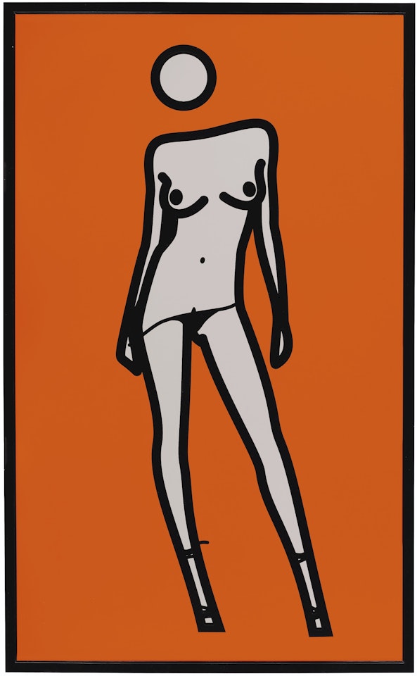Woman Taking Off Pants 4 by Julian Opie