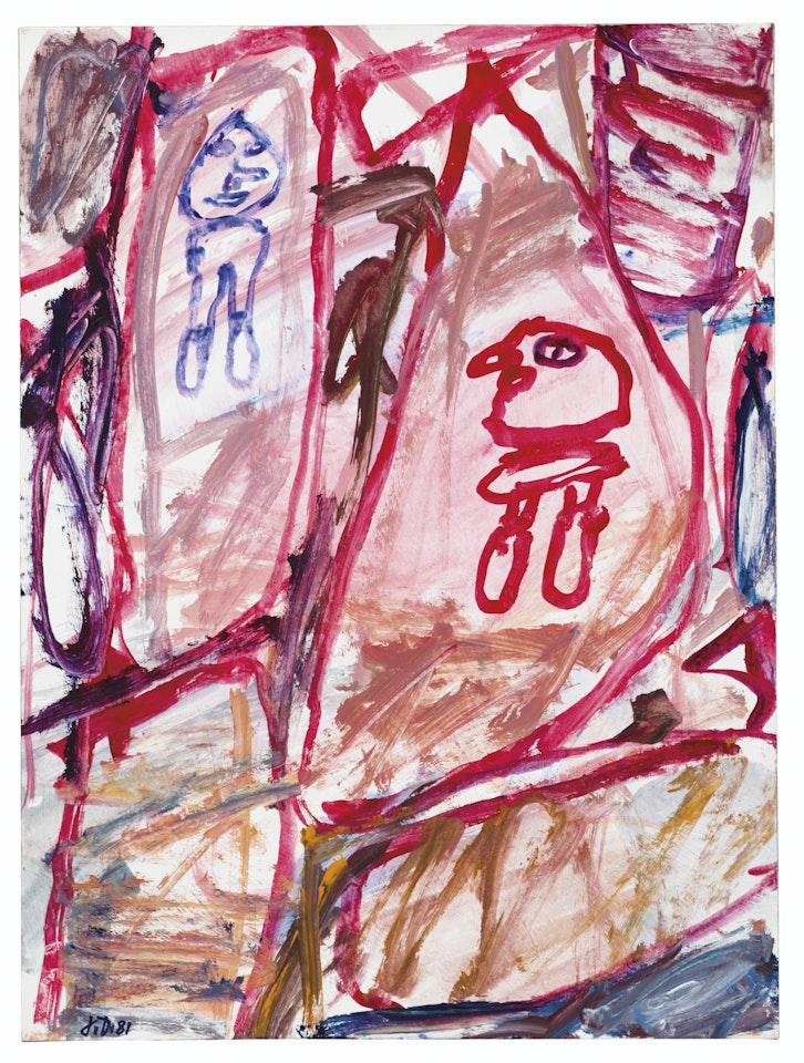 Site avec 2 personnages (E 413) by Jean Dubuffet