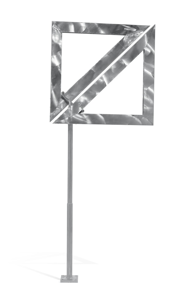 Two Open Triangles Leaning Gyratory II by George Rickey