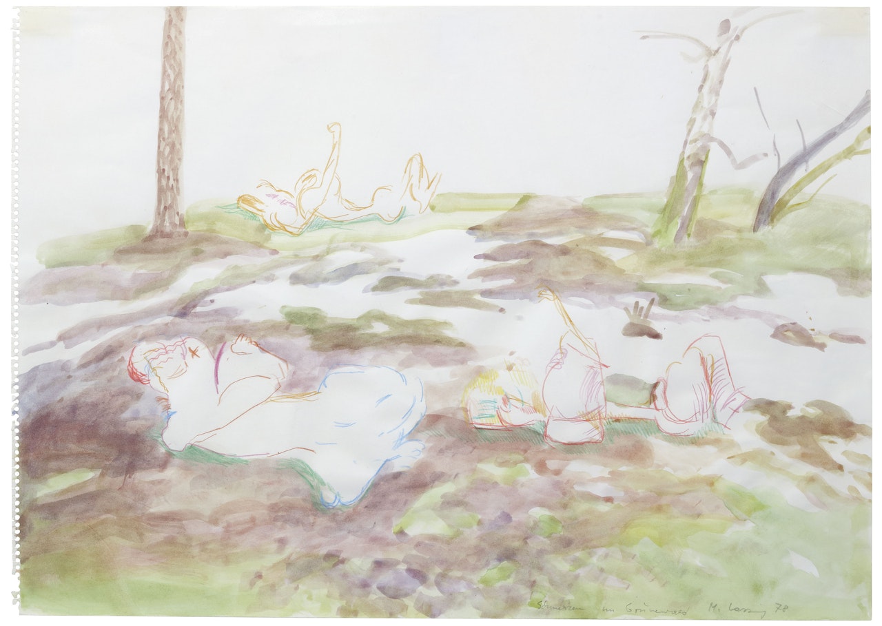 Schmerzen im Grunewald (Pain in Grunewald) by Maria Lassnig