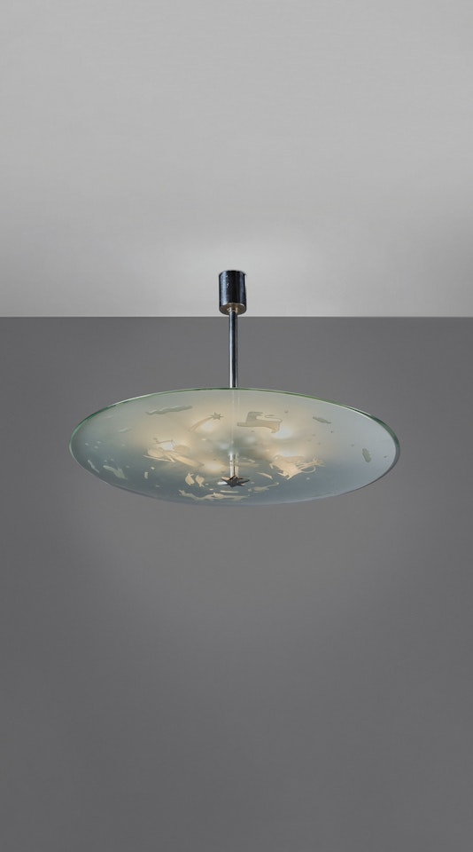 A ZODIAC CEILING LIGHT by Gio Ponti